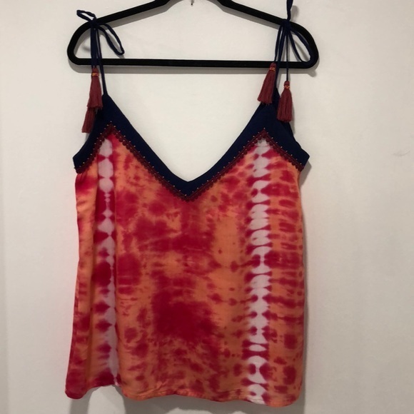 Onda de Mar Tie Dye Top with Tassels Size M - Picture 4 of 11